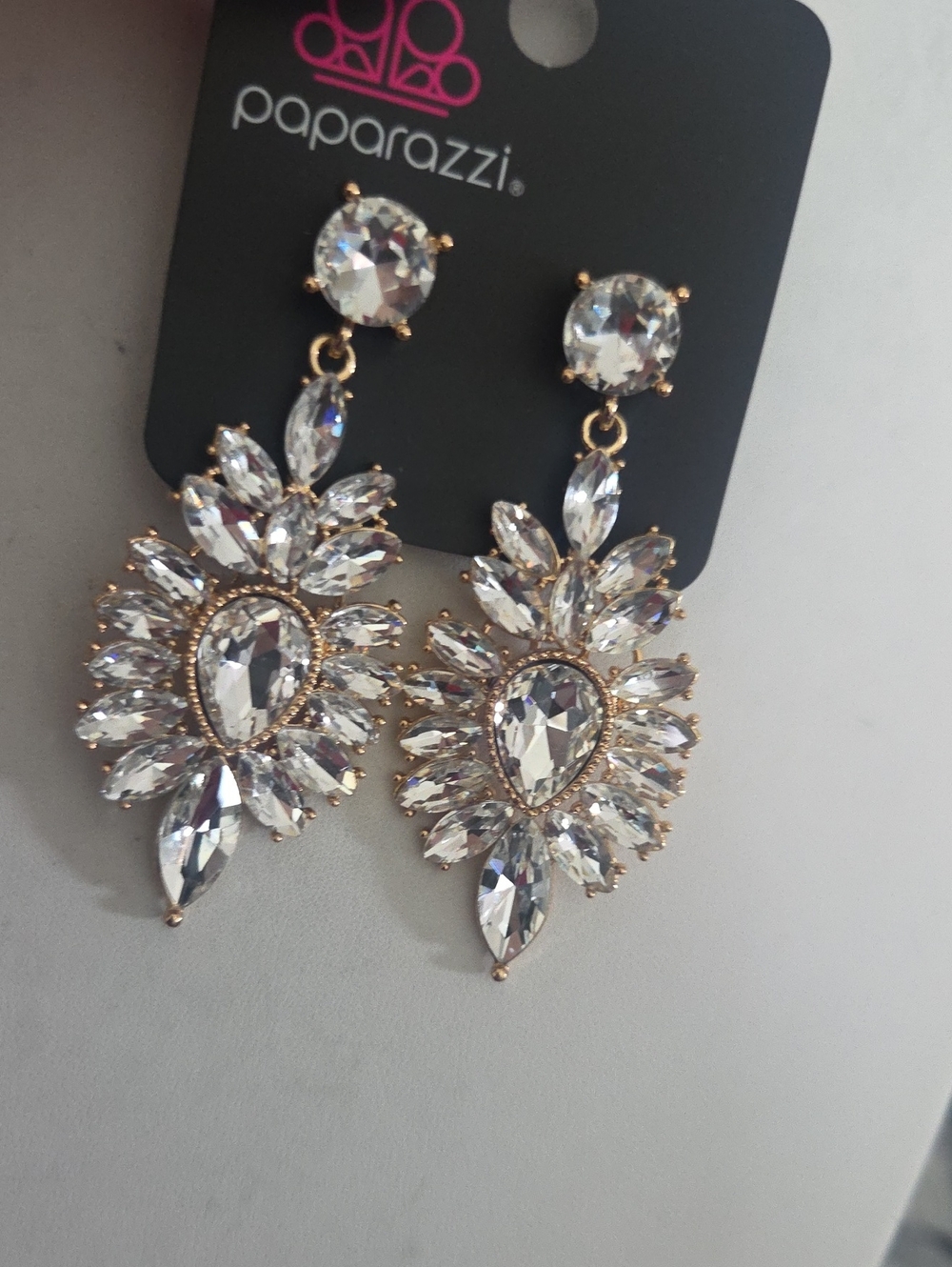 Paparazzi Darling Direction Gold Post Earrings NWT